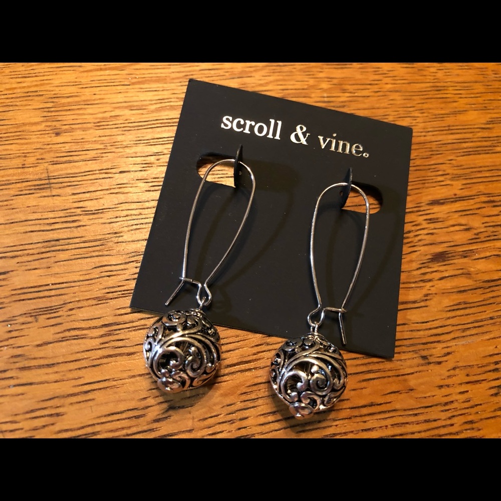 Scroll and Vine Silver Earrings